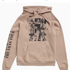 Taylor Swift The Eras Tour Hoodie — Beige, Official Concert Merch, Rare Design